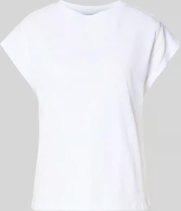 Comma T-shirt met ronde hals en gehaakt kant - Foto 2