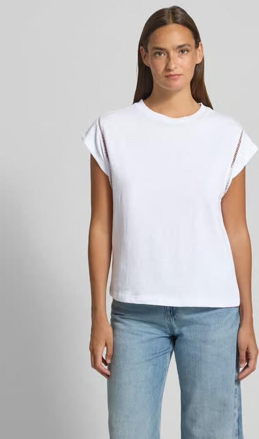 Comma T-shirt met ronde hals en gehaakt kant - Foto 4