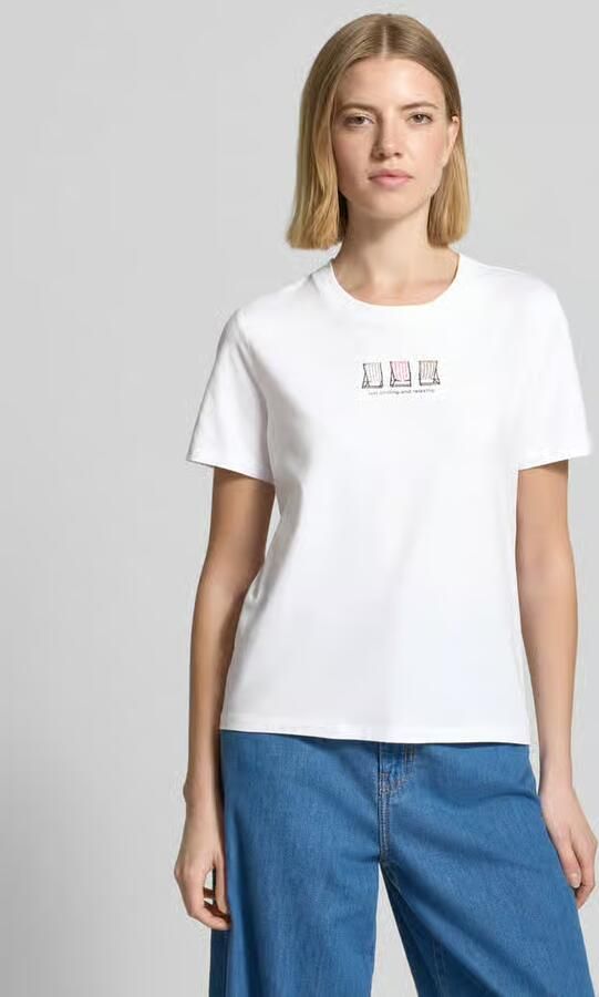 Comma T-shirt met ronde hals - Foto 4