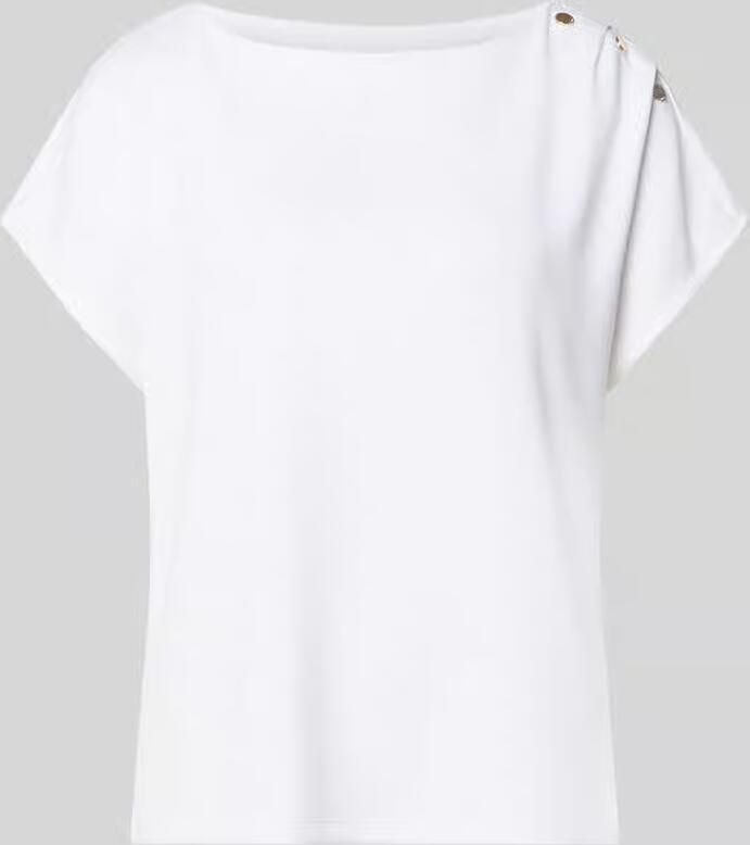 Comma T-shirt met sierknopen en ronde hals - Foto 2
