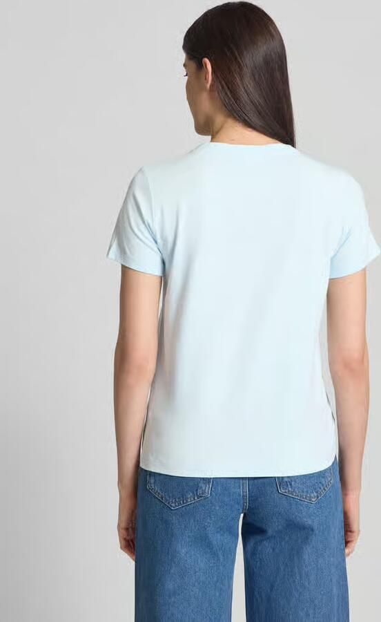 Comma T-shirt met siersteentjes en motiefprint