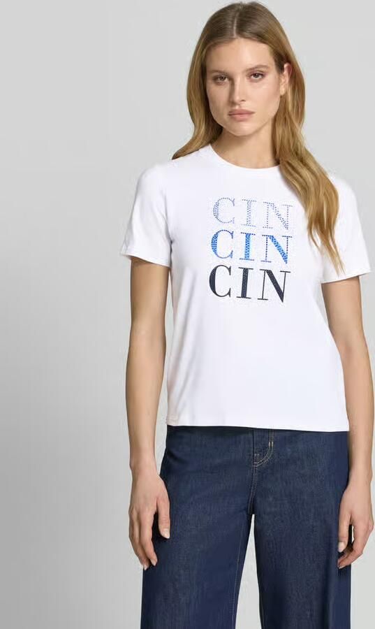 Comma T-shirt met siersteentjes en ronde hals - Foto 2