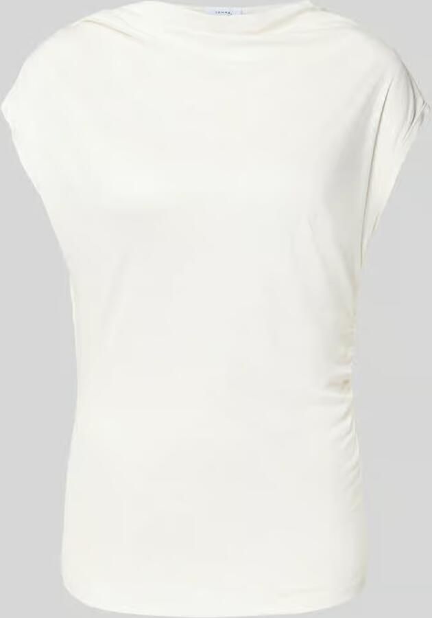 Comma T-shirt van viscose met rimpels - Foto 4