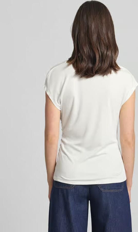 Comma T-shirt van viscose met rimpels - Foto 4