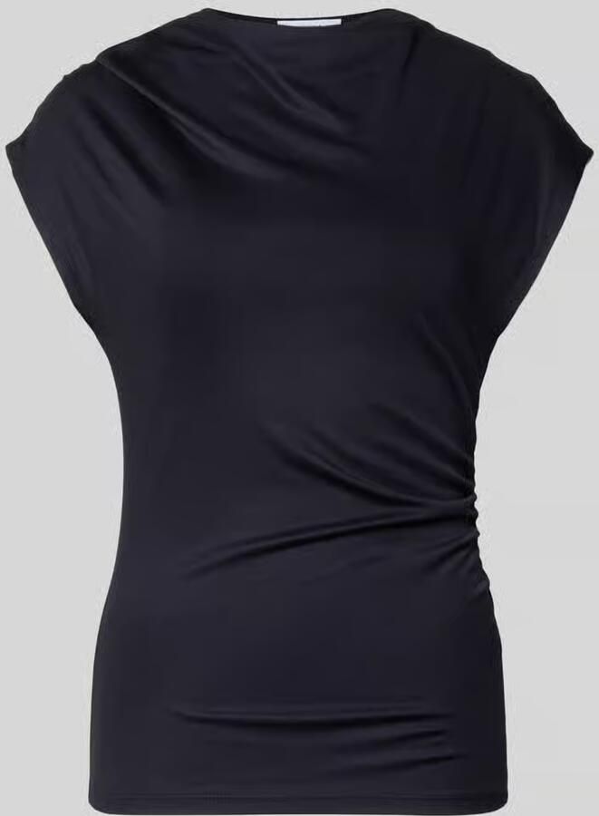 Comma T-shirt van viscose met ronde hals - Foto 2
