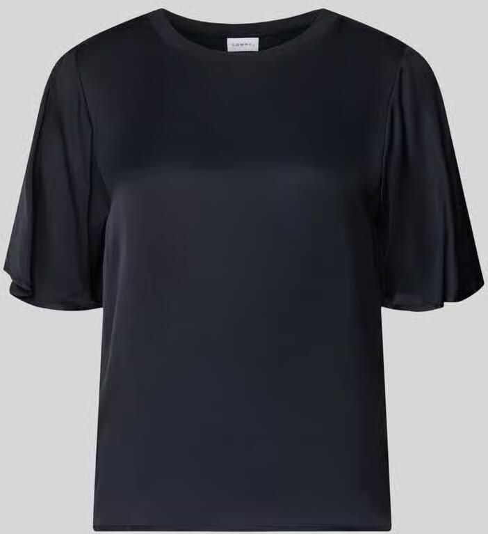 Comma T-shirt van viscosemix met ronde halsuitsnijding - Foto 2