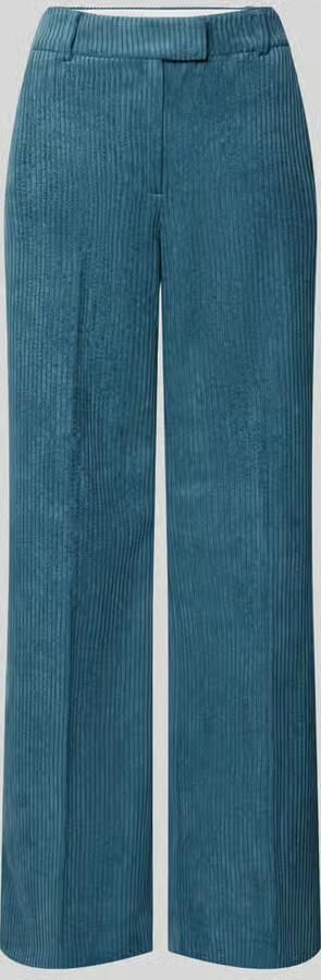 Comma straight leg corduroy broek blauw - Foto 4