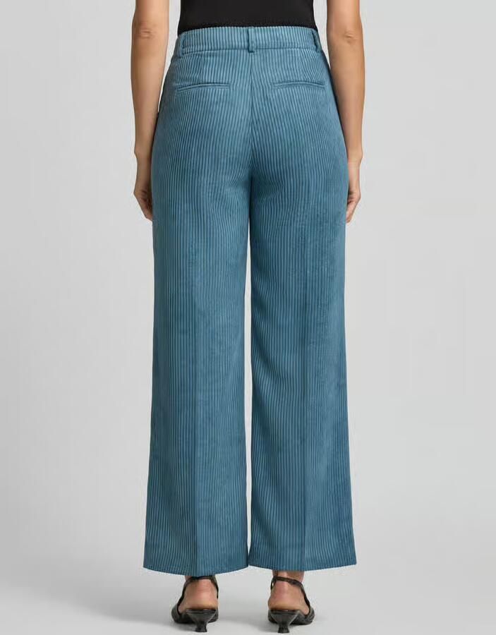 Comma straight leg corduroy broek blauw - Foto 5