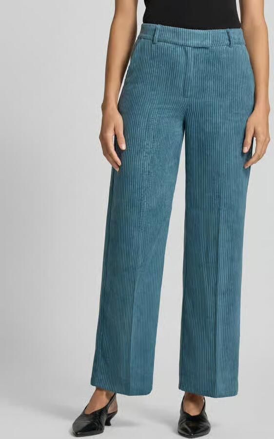 Comma straight leg corduroy broek blauw - Foto 6