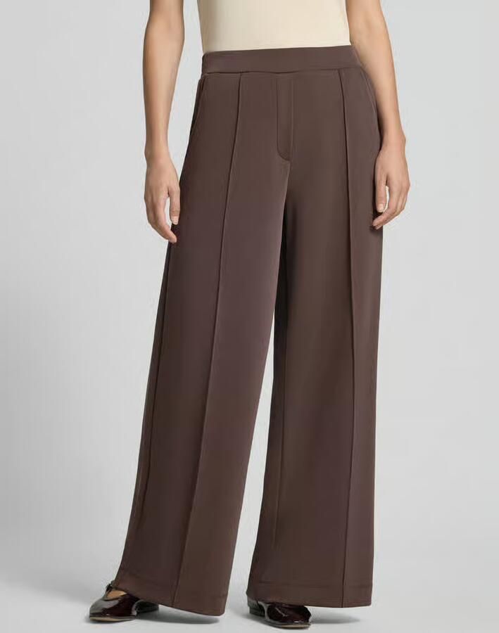 Comma wide leg broek donkerbruin - Foto 4