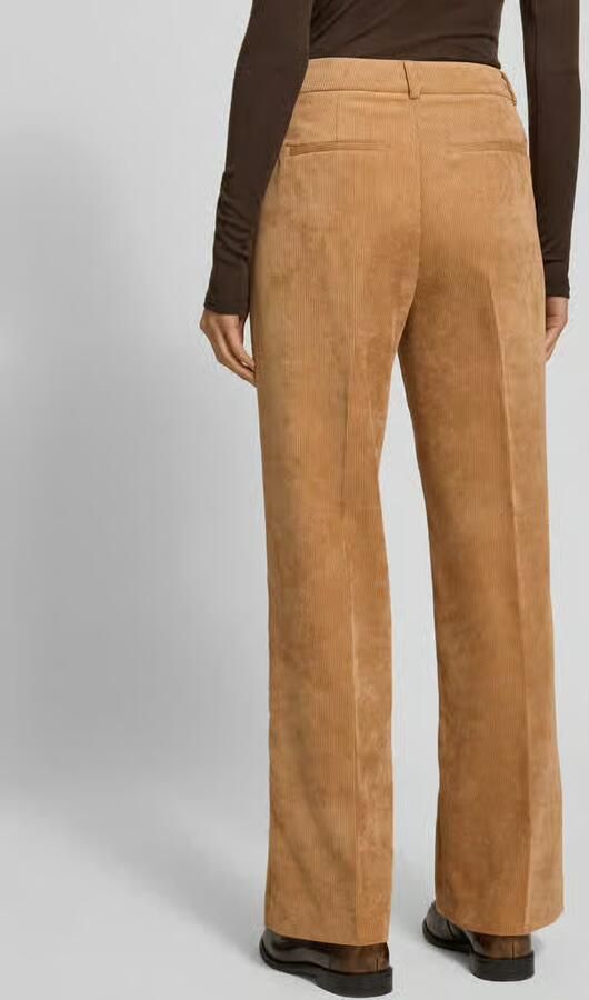 Comma Wide fit corduroy broek met persplooien model 'September'