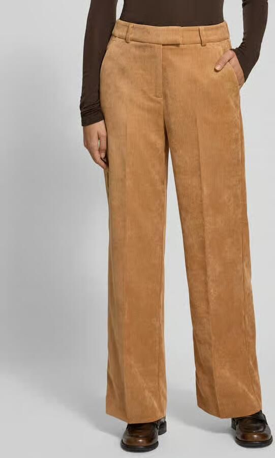 Comma Wide fit corduroy broek met persplooien model 'September' - Foto 2
