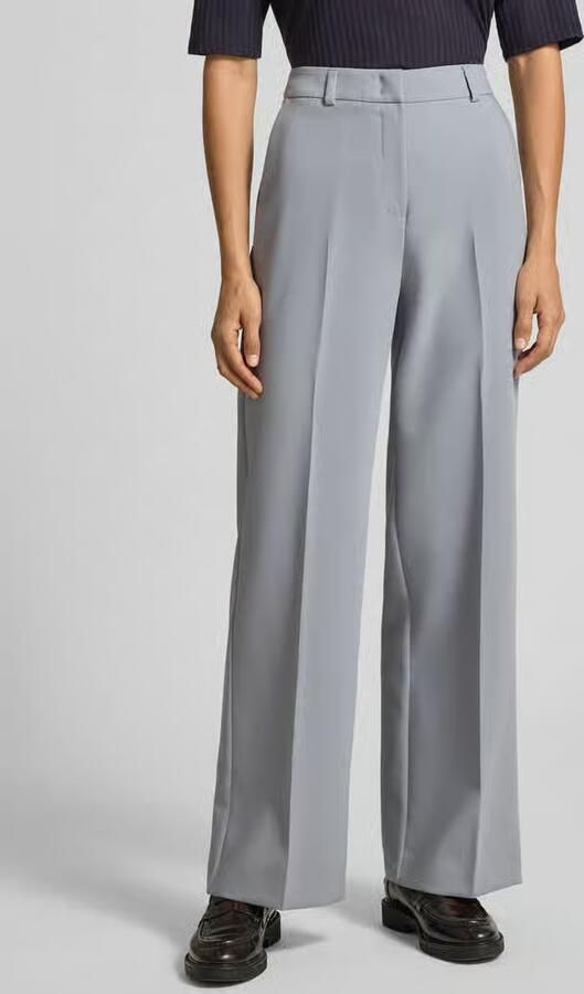 Comma Wide fit stoffen broek met viscose en persplooien - Foto 2
