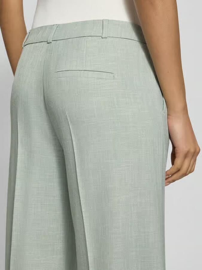Comma Wide fit stoffen broek van viscosemix met persplooien - Foto 2