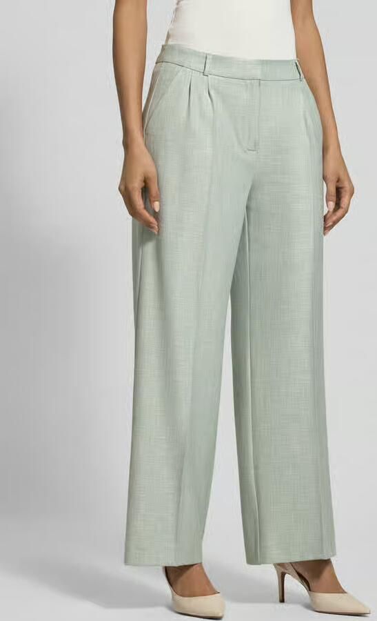 Comma Wide fit stoffen broek van Viscosemix met persplooien - Foto 4