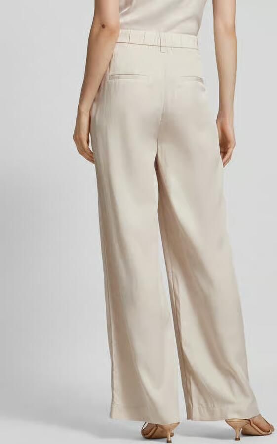 Comma Wide leg stoffen broek met bandplooien