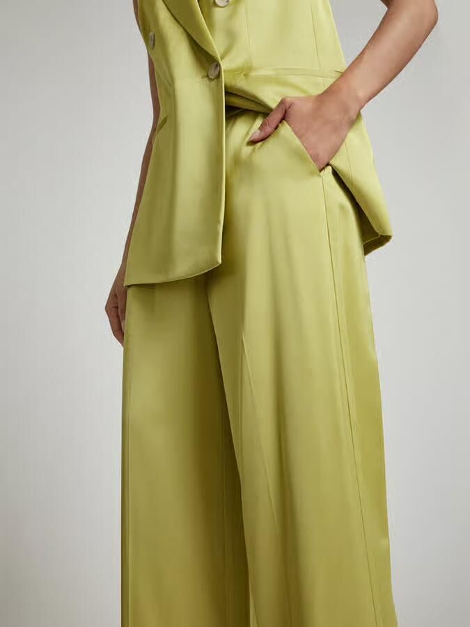 Comma Wide leg stoffen broek met persplooien