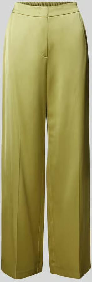 Comma Wide leg stoffen broek met persplooien - Foto 2