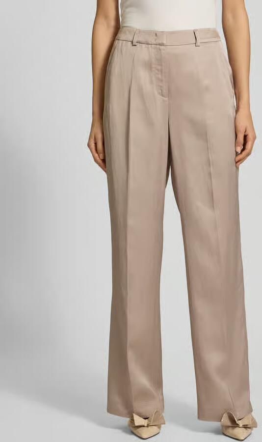 Comma Wide leg stoffen broek met persplooien - Foto 2