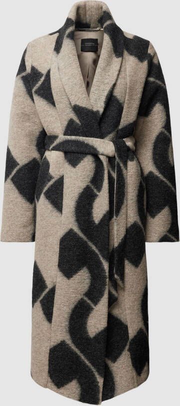 Comma Outdoor Wollen Jas Beige Dames