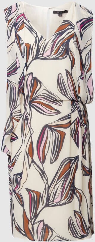 Comma Knielange jurk met all-over bloemenmotief