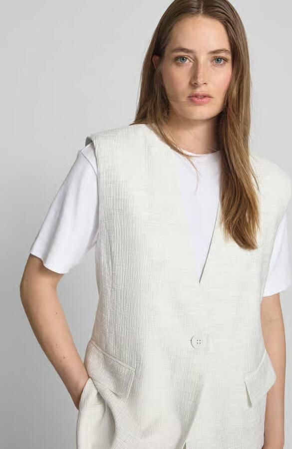 Cph Muse Gilet met V-hals en klepzakken model 'BRIE'