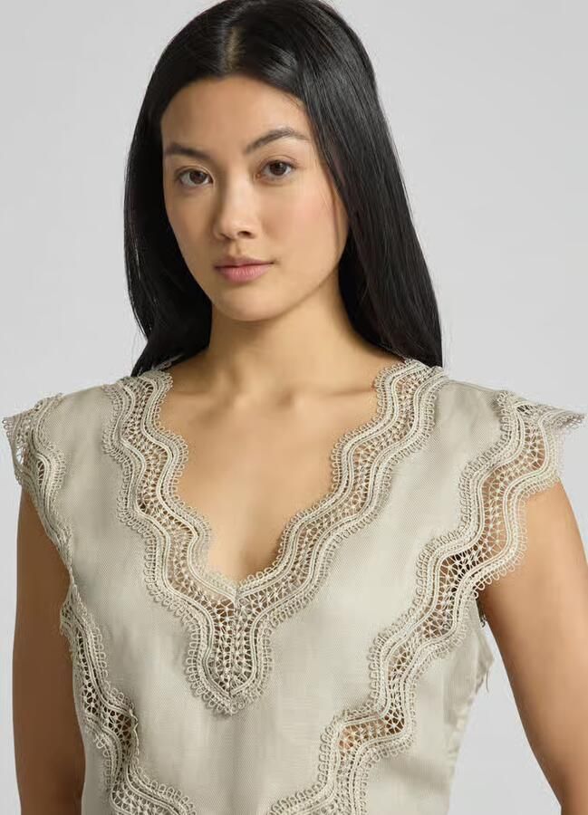 Copenhagen Muse Regular fit blousetop met gehaakt kant model 'NATULI-TOP' - Foto 2