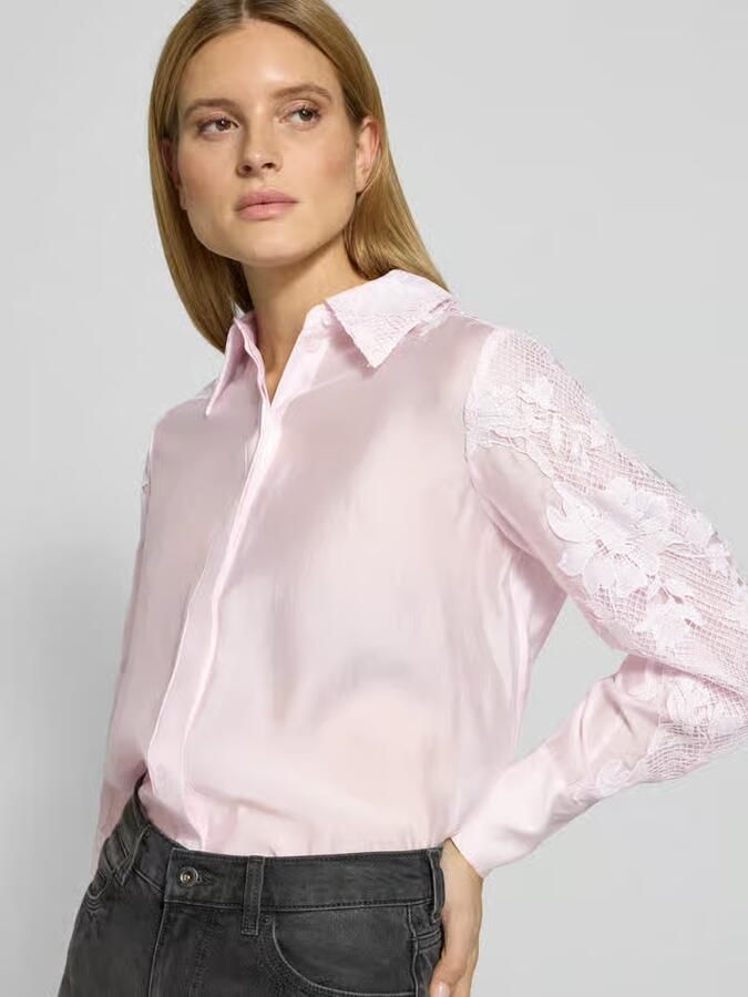 Copenhagen Muse Relaxed fit blouse met kant en blinde knoopsluiting - Foto 2