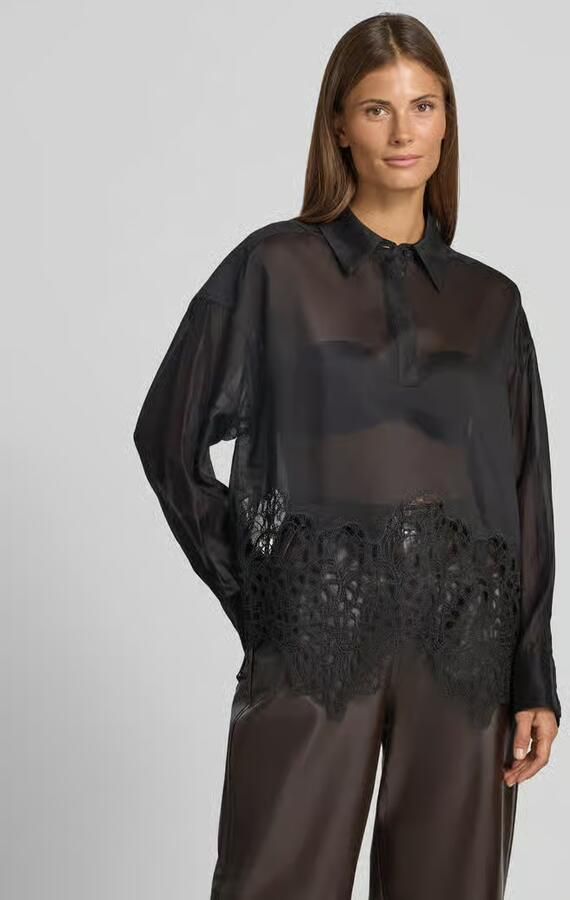 Cph Muse blouse met lange mouwen van lyocellmix met zoom met kant model 'DOLLY' - Foto 6