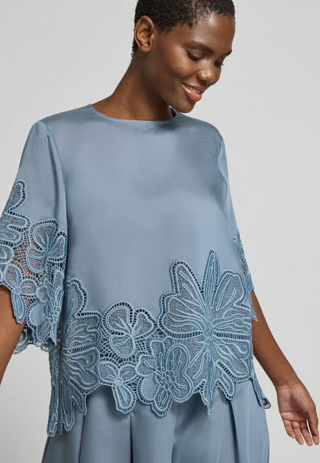 Cph Muse Blouses T-shirt van lyocellmix met kant model 'MOLLY'