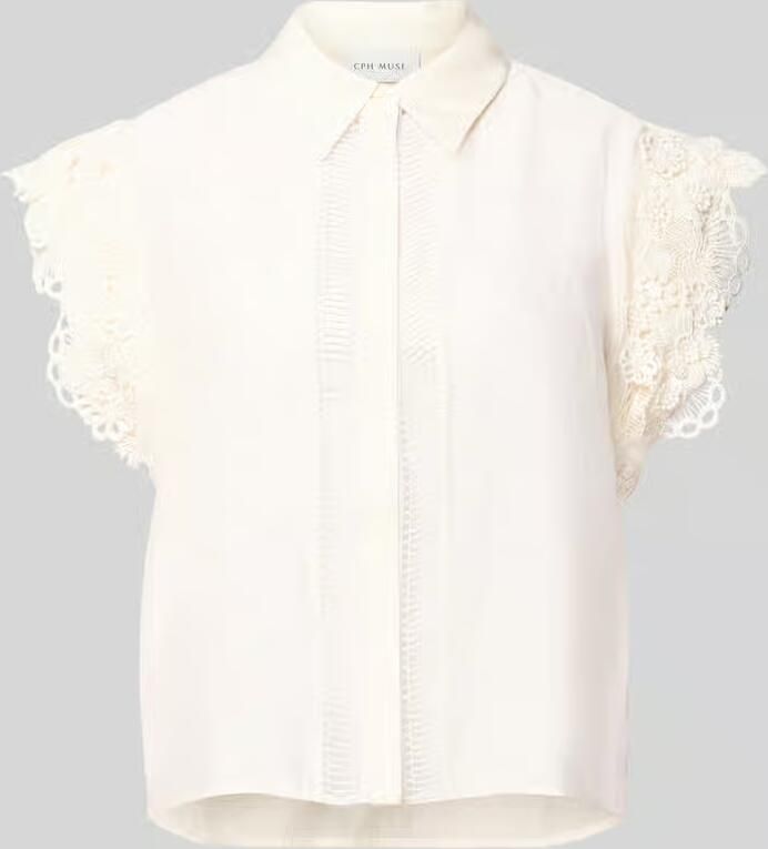 Cph Muse Blousetop van lyocellmix met kant model 'MOLLY' - Foto 2