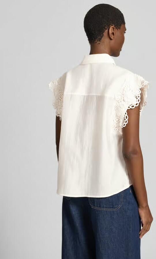 Cph Muse Blousetop van lyocellmix met kant model 'MOLLY'