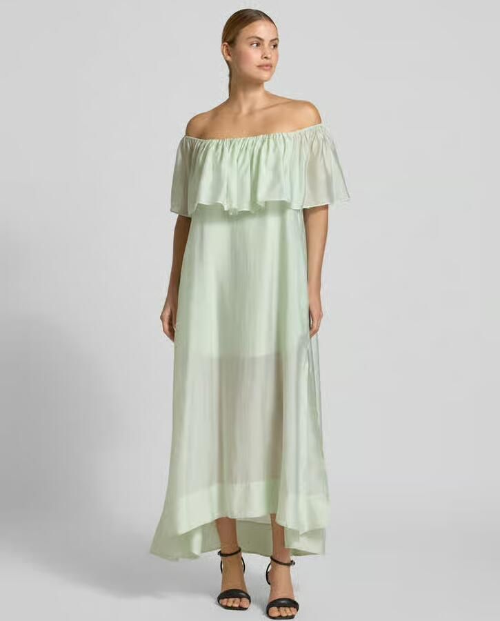 Cph Muse midi-jurk met riem en vierkante hals model 'MOLLY' - Foto 3