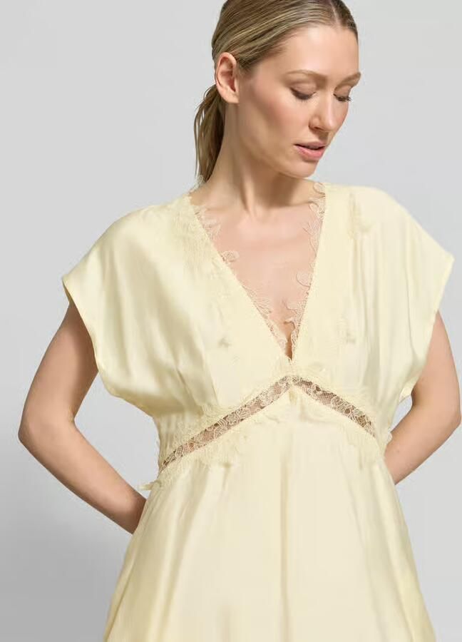 Cph Muse midi-jurk met V-hals en kant model 'MOLLY'
