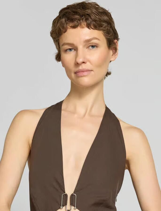 Cph Muse midi-jurk van lyocellmix met cut-out model 'Natu'