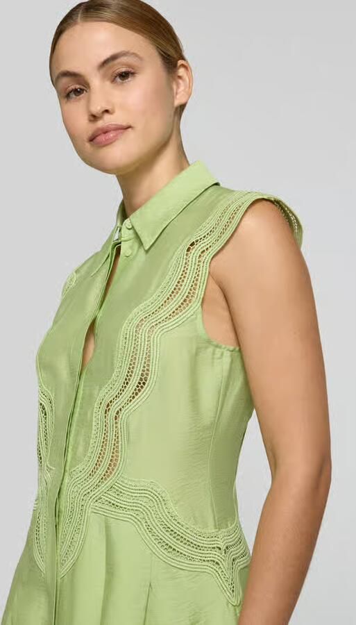 Cph Muse Overhemdjurk van modalmix met kant model 'COLE'