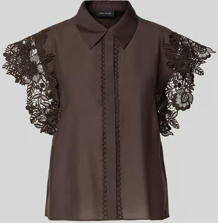 Cph Muse regular fit blouse met kanten inzet model 'MOLLY' - Foto 2