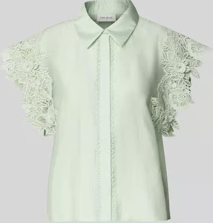 Cph Muse regular fit blouse met kanten inzet model 'MOLLY' - Foto 2