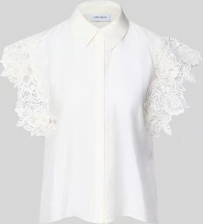 Cph Muse regular fit blouse met kanten inzet model 'MOLLY' - Foto 2