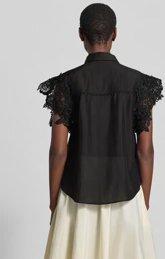 Cph Muse regular fit blouse met kanten inzet model 'MOLLY' - Foto 3
