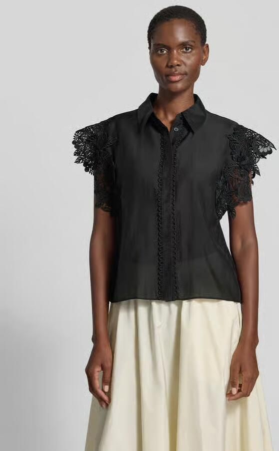 Cph Muse regular fit blouse met kanten inzet model 'MOLLY' - Foto 4