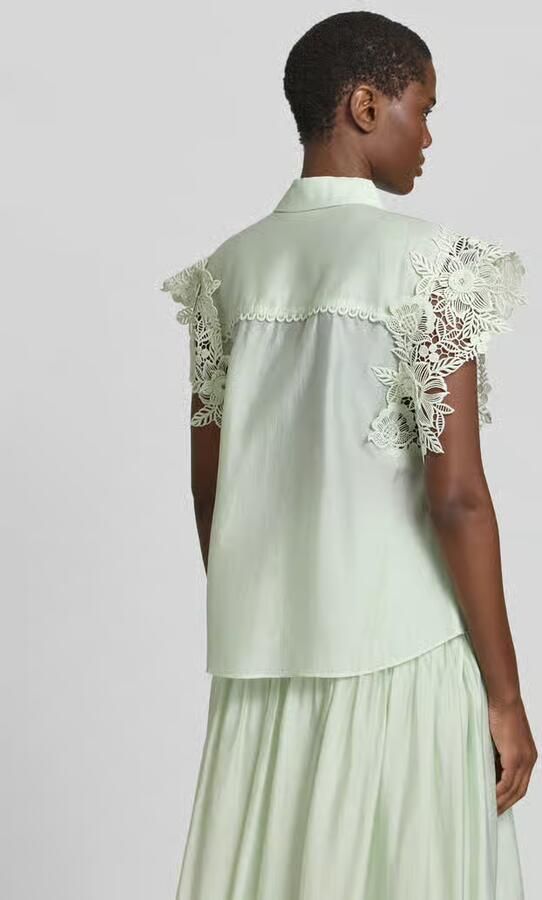 Cph Muse regular fit blouse met kanten inzet model 'MOLLY'