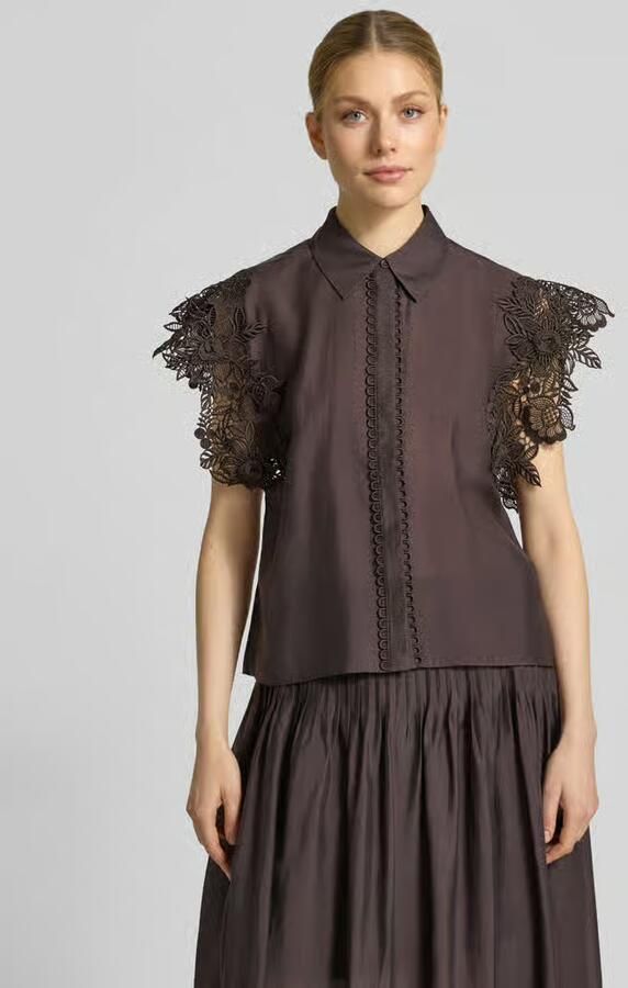 Cph Muse regular fit blouse met kanten inzet model 'MOLLY' - Foto 2