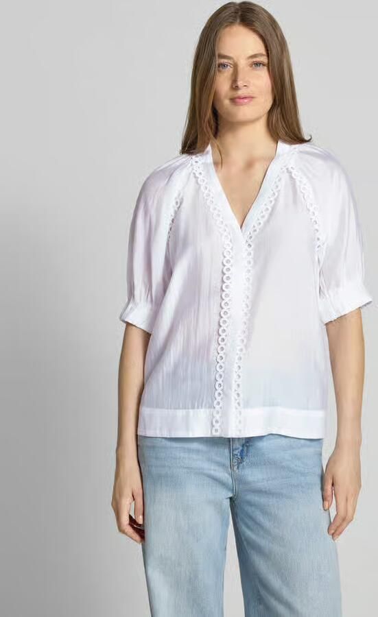 Copenhagen Muse Regular fit blouse met V-hals en gehaakt kant - Foto 2