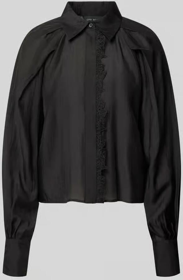 Cph Muse Regular fit blouse van lyocellmix met kant model 'MOLLY'