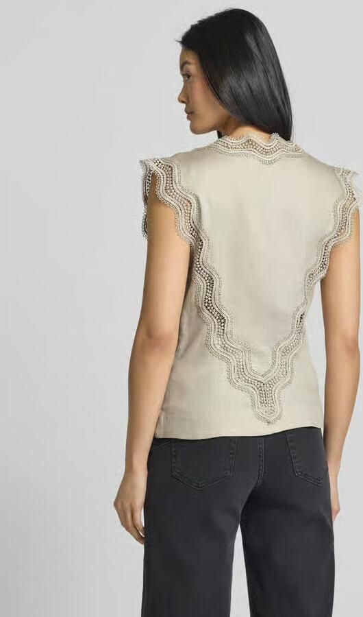 Copenhagen Muse Regular fit blousetop met gehaakt kant model 'NATULI-TOP' - Foto 4