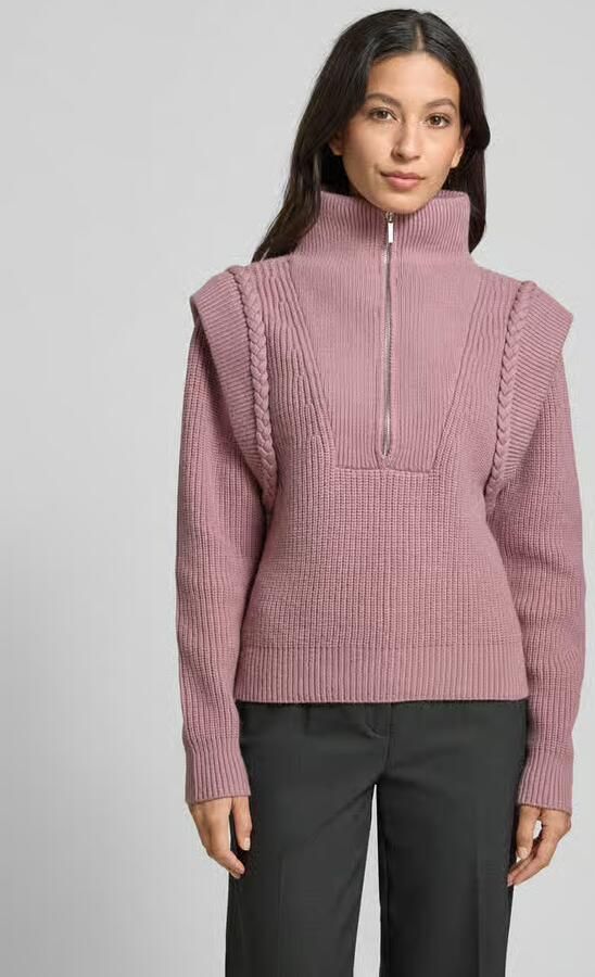 Copenhagen Muse Gebreide pullover met opstaande kraag en ritssluiting model 'YARI' - Foto 2