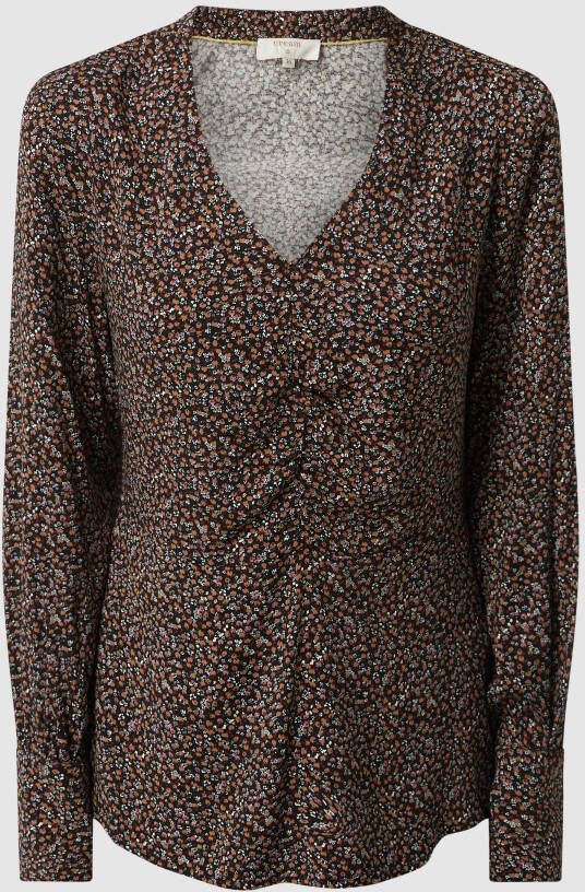 Cream Blouseshirt met bloemenmotief model 'Allie'