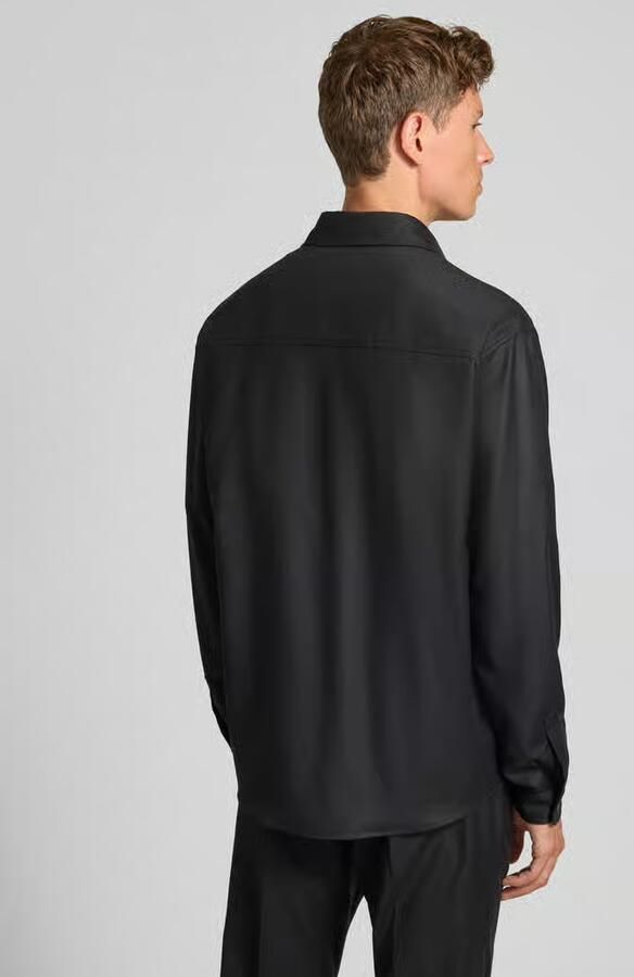 Cruna Regular fit overshirt van scheerwol met klepzakken