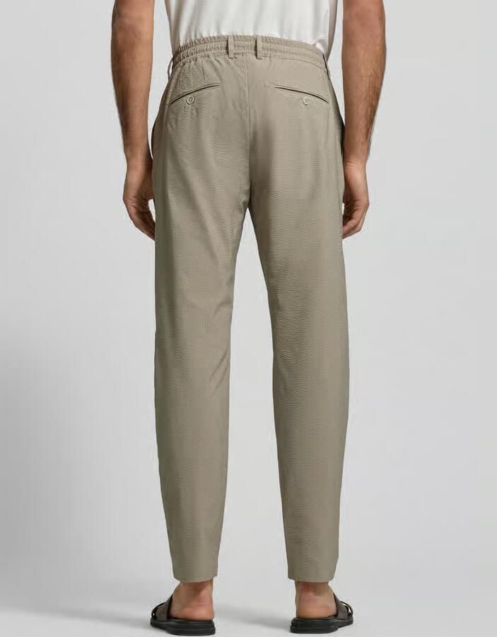 Cruna Slim fit stoffen broek met structuurpatroon